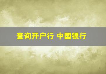 查询开户行 中国银行